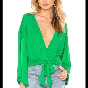 Free People That’s a Wrap Top in Green